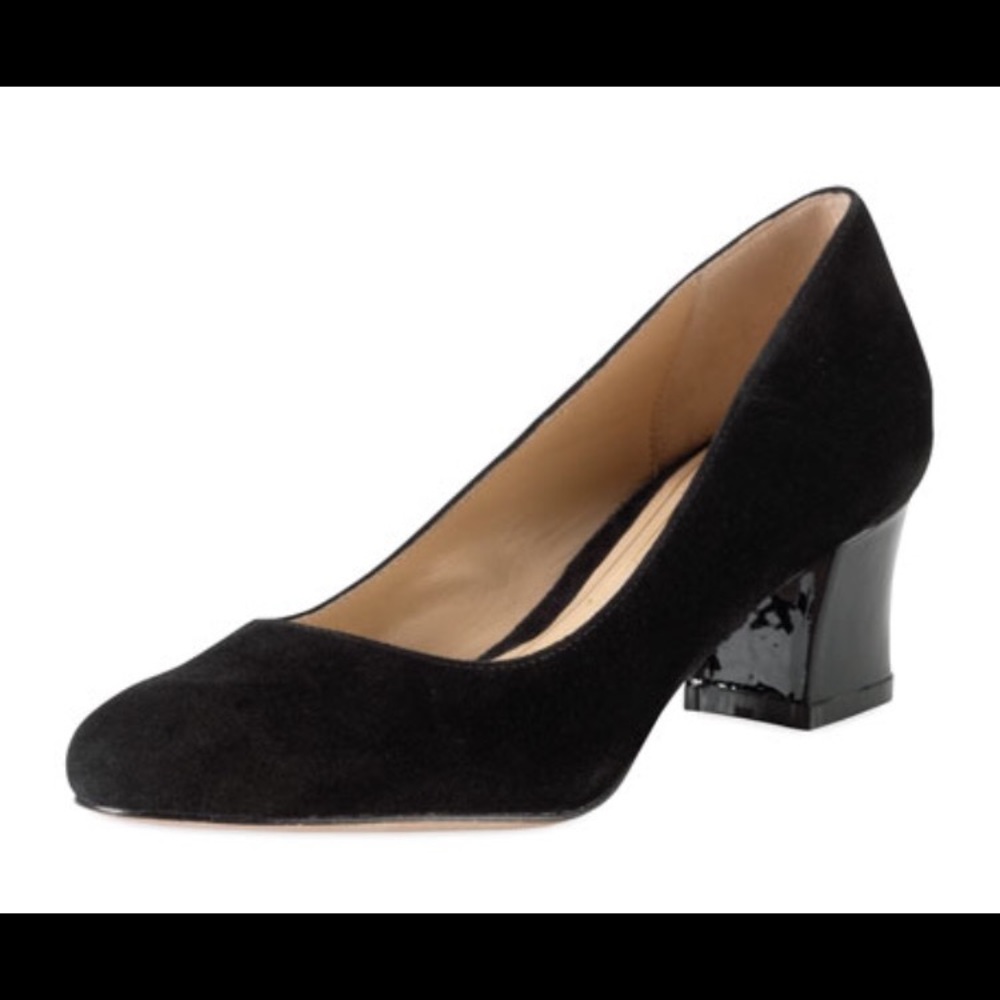 Cole Haan Chelsea Low Flared Heel Black Suede